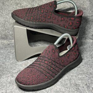 Clarks Cloudsteppers - Size 7 - Adela Purple Leopard Print - Slip On Sneaker